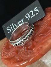 Silver Love Heart  Spinning Band