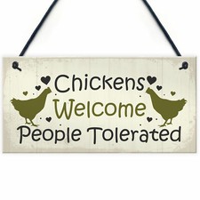 Funny Chicken Sign Hanging