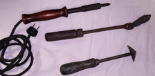 Antique Soldering Irons Wood Handle Blacksmith Tools Vintage ￼