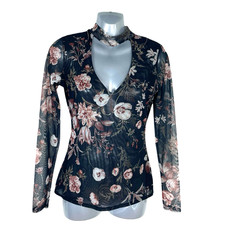 Jane Norman Sheer Floral Top