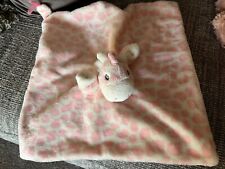 F+F Pink Giraffe Baby Comforter Rattle Puppet Soft Plush Toy Blankie blanket
