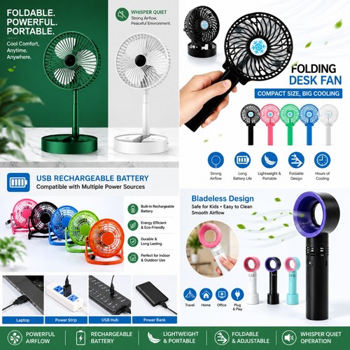 Portable desk fans - desk, oscillating