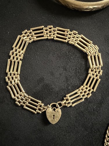 Vintage 9ct gold gate - gate, bracelet