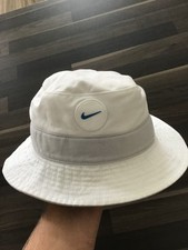 Nike Bucket Hat Size Small Embroidered Logo Vintage Y2K White