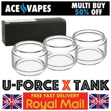 3x Bulb Glass for VOOPOO U-FORCE X Tank Tubes Spare Bubble Fatboy Pyrex Uforce