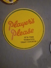 Circular Porcelain & Steel Enamel Shop Advertising Sign Players Please Tobacco