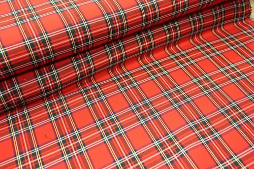 Tartan fabric poly viscose - fabric,
