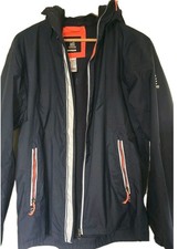 Tribord Men's Jacket Size L 96-103cm Navy Blue Zipped Hood Longsleeved Hooded.  