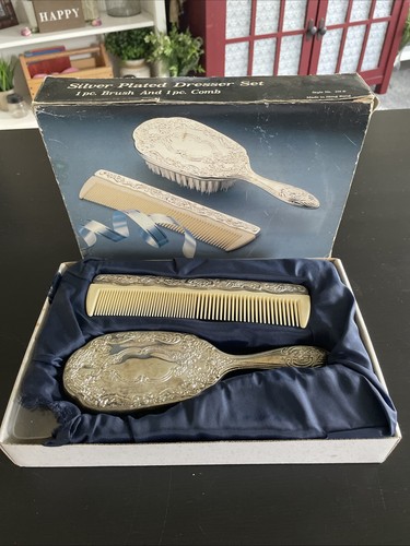 Silver plated vintage - vintage, brush