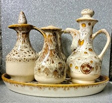 Fosters Pottery, Blonde Honeycomb Glaze, Cruet Set