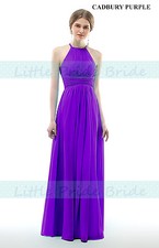 Halter neck chiffon bridesmaid - neck,