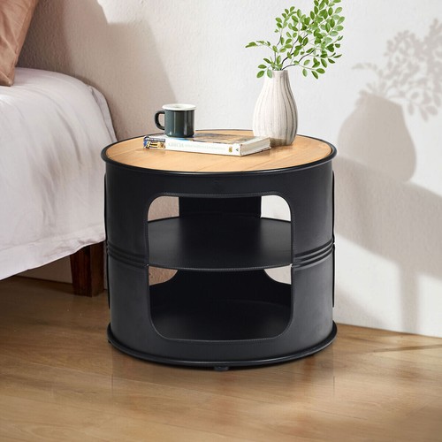 Round coffee table metal frame - coffee,