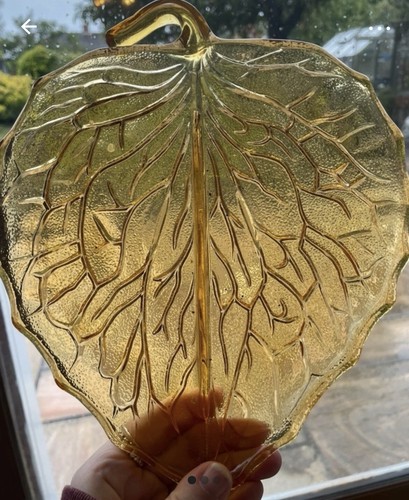 Vintage pressed amber glass - amber,