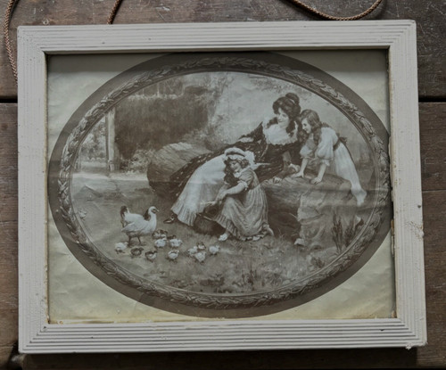 Framed sepia print - sepia, and