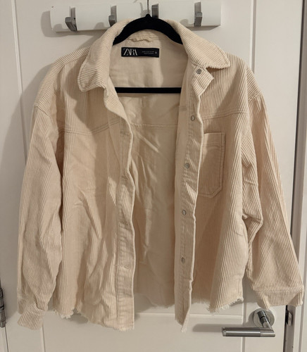Zara beige corduroy button - beige, button-up