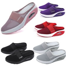 Womens Lady Slip On Trainers Loafer Sneakers Casual Backless Flat Comfort Shoes
