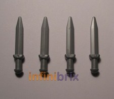 4x Lego Gladius Short Swords 95673 / 18034 Silver NEW 6000291 / 6093532