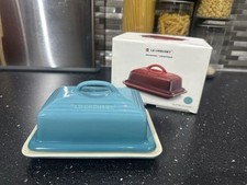 Le Creuset New Stoneware Ceramic Caribbean Teal Butter Dish With Lid RRP £45