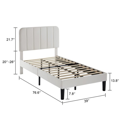 Vecelo upholstered bed frame - vecelo,