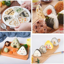 Onigiri Mold 6-Hole Triangle Sushi Rice Mold Kit Nonstick Easy Bento Tool White