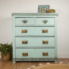 Vintage Aqua Chest of Drawers