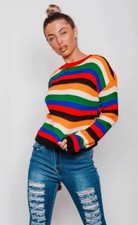 Women's Rainbow Stripe Ribbed