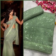 Georgette  silk sequence saree