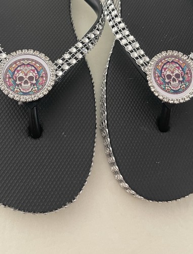 Skull flip flops - skull,