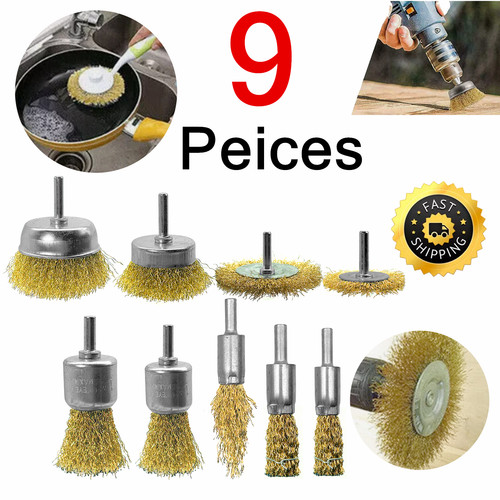 9pcs steel wire brush drill - brush,