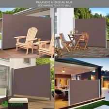 Retractable Side Awning Deck Windbreaker Garden Shade Privacy Screen 1.8m x 3m