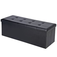 43" Leather Storage Ottoman
