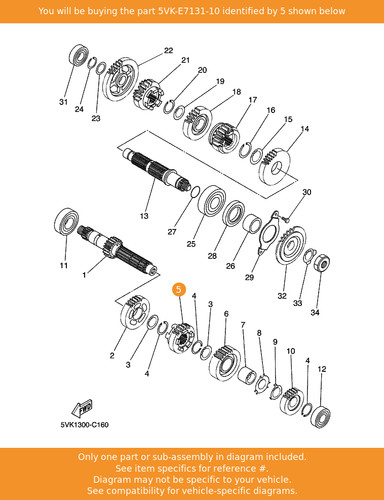 Yamaha gear 3rd - pinion, (20t)