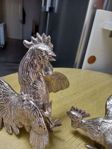 Pair large silver - pair, of