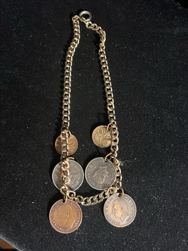 Coin charm chain - chain, gold