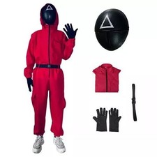 Halloween Cosplay Squid Red Jumpsuit Villain Uniform Costume Game Fancy Dress UK