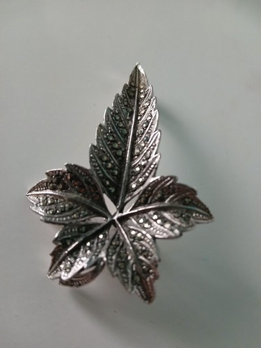 Vintage silver tone marcasite - silver,