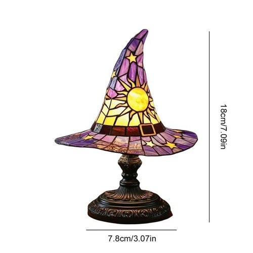Stained glass witch - stained, hat