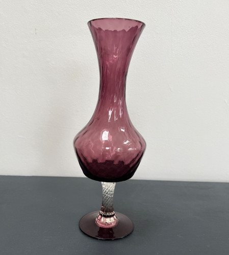 Vintage purple stem bud vase