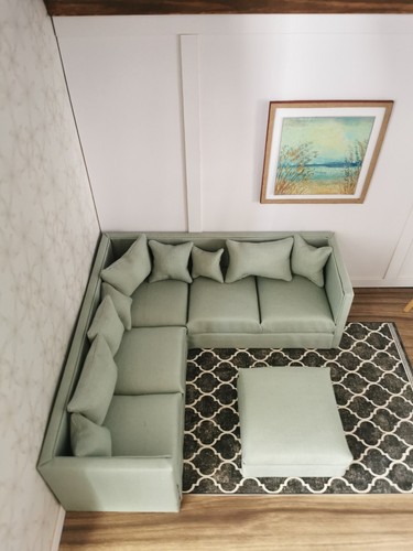 Dolls house square corner sofa - house,