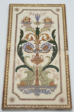 Panel of Victorian Fireplace Tiles Print & Tint Floral Design Booth C1890