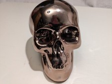 Mirror Finish Skull Money Box Ceramic with Stopper 20 cms x 15 cms Gothic Witch