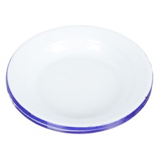  4 Pcs Enamel Dish Set White Deep Plates Tin Enamelware Platters Tray