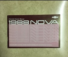 1988 CHEVROLET NOVA OWNERS