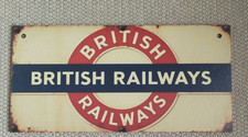 British Railways Sign. Printed On Board. New. Apx 20cm X 10cm. Railwayana.