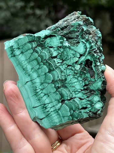 Large malachite slab slice - large,