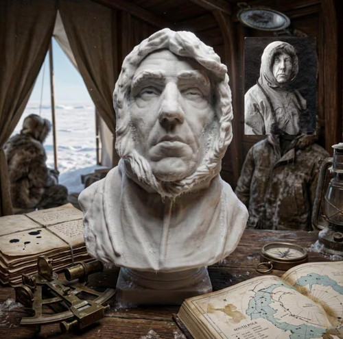 Roald amundsen bust polar - amundsen,