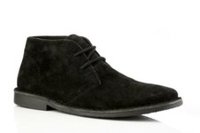 Red Tape Gobi Black Suede Black Lace Up Desert Boots Mens