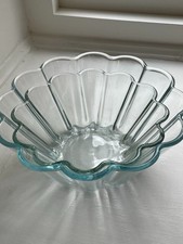 Vintage Pyrex Fluted Glass Bowls Set of 2 - French Jelly Moulds Clear Scalloped 