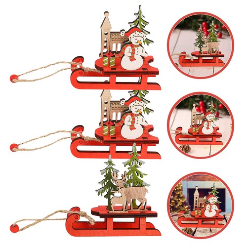 Assorted color wooden sleigh - assorted,