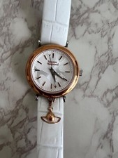 Vivienne Westwood Gold Face White Leather Strap Women's Watch